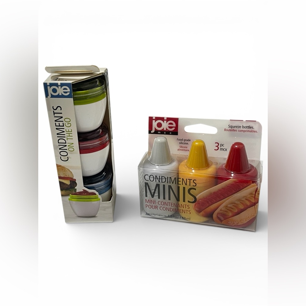 Joie Condiments On The Go Mini Squeeze Bottles Food Grade Silicone Set Lunch New